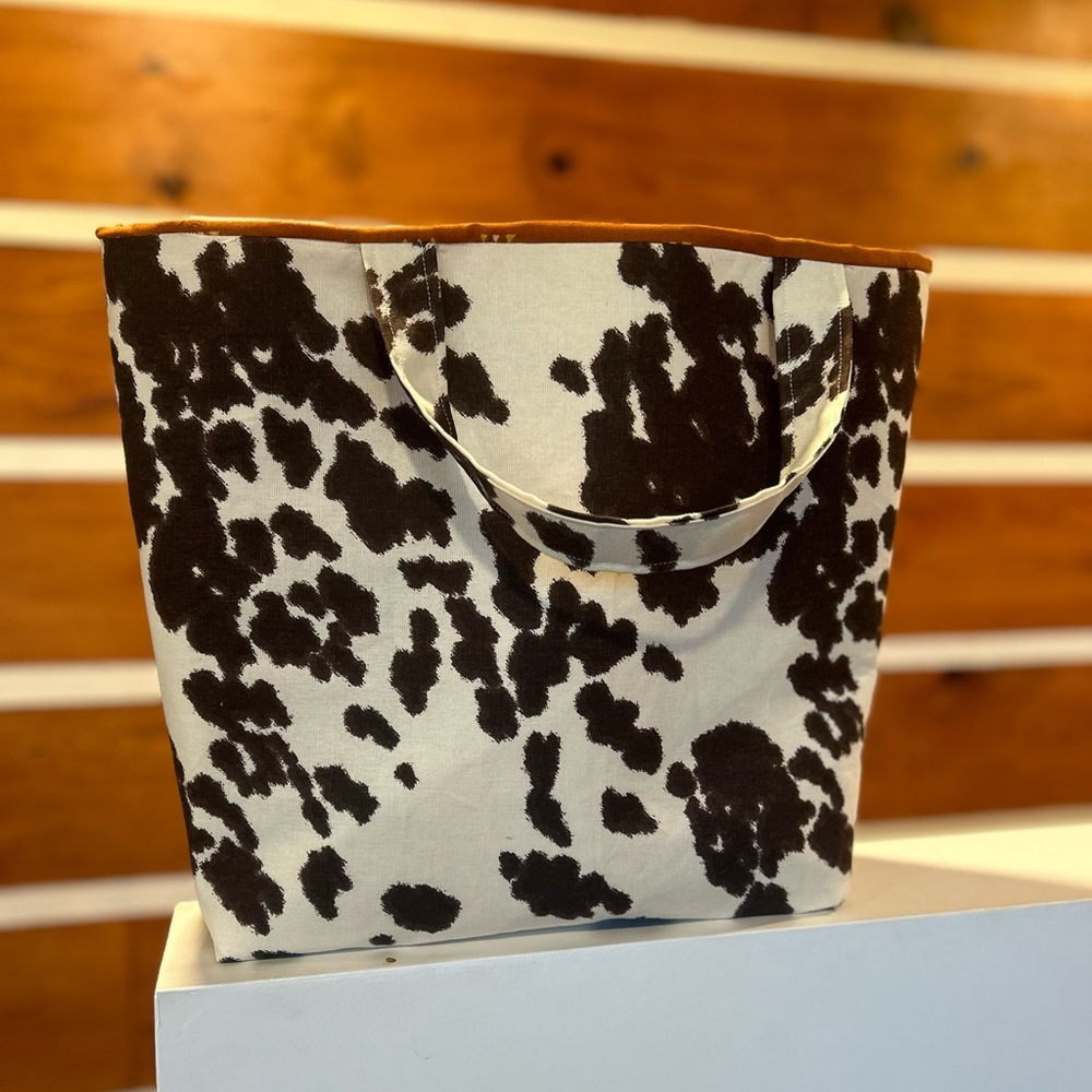 Cow print tote bag